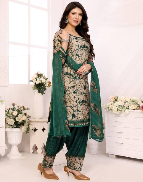 YASHIKA Crepe Floral Print Salwar Suit Material - Image 3
