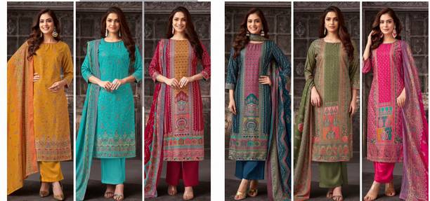 NAWABI COLLECTION Viscose Rayon Geometric Print Salwar Suit Material Price in India - Buy NAWABI COLLECTION Viscose Rayon Geometric Print Salwar... - Image 2