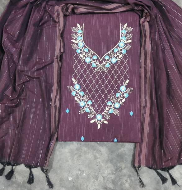 Velour Textiles Cotton Blend Graphic Print Salwar Suit Material - Image 2
