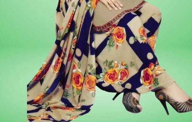 AYKA CLOTHINGS Crepe Floral Print, Printed Salwar Suit Material - Image 3