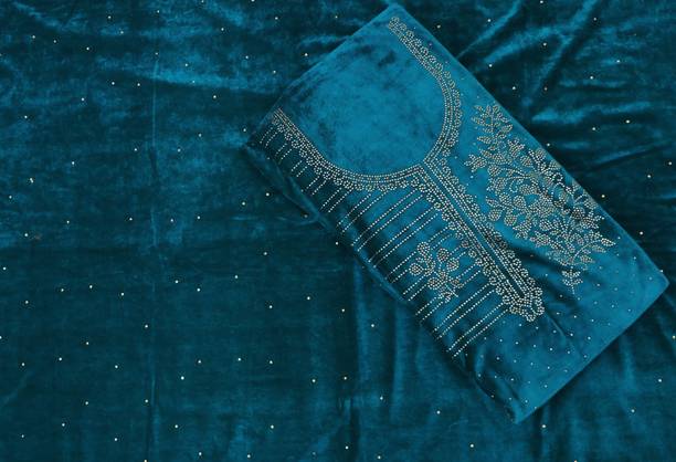 MannKey Velvet Embroidered Salwar Suit Material - Image 3