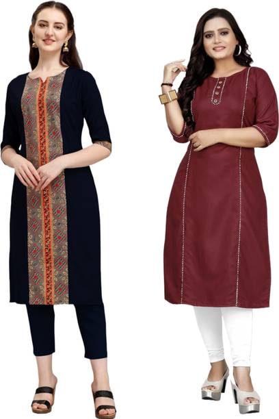 Semi Stitched Cotton Blend Kurta & Churidar Material Printed Price in India