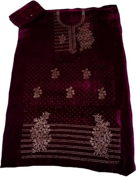 IST COLLECTION Velvet Embellished Salwar Suit Material Price in India - Buy IST COLLECTION Velvet Embellished Salwar Suit Material online at... - Image 3