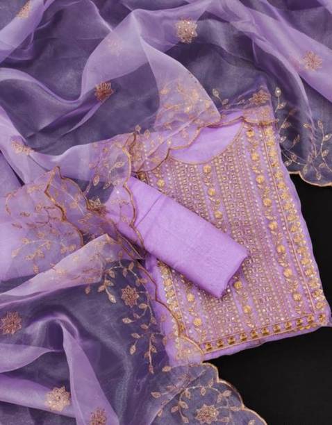 Embroided Chanderi Salwar Suit
