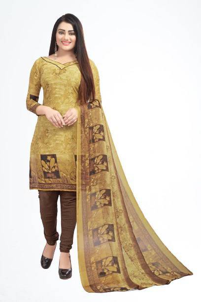 AYKA CLOTHINGS Crepe Printed Salwar Suit Material Price in India - Buy AYKA CLOTHINGS Crepe Printed Salwar Suit Material online at galgota.in - Image 2