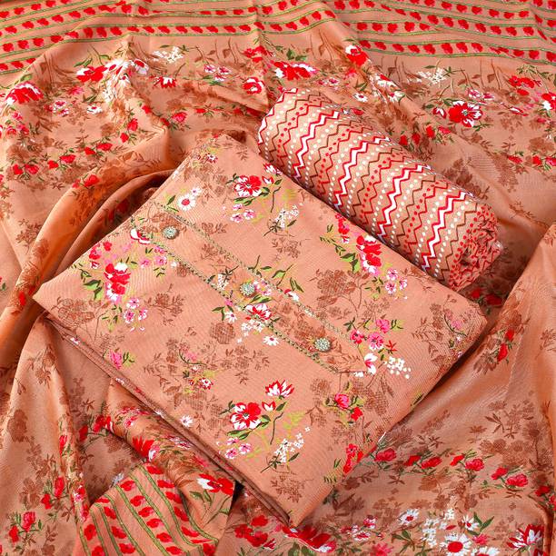 Unstitched Pure Cotton Salwar Suit Material Floral Print Price in
