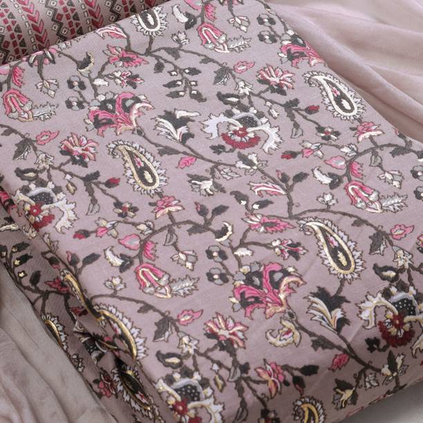 Sun Fashion And Lifestyle Cotton Blend Floral Print Salwar Suit Material - Image 4