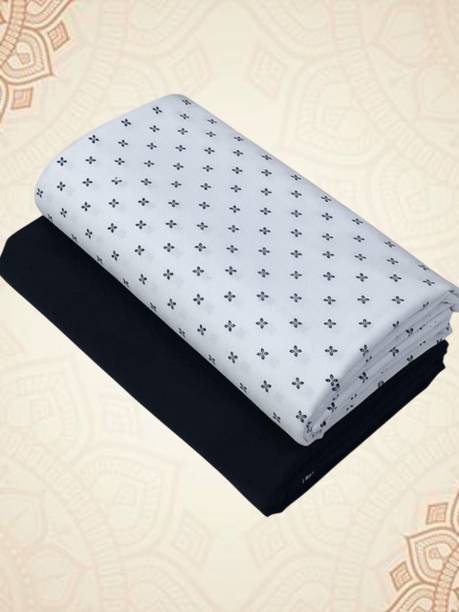 Unstitched Cotton Blend Shirt & Trouser Fabric Printed