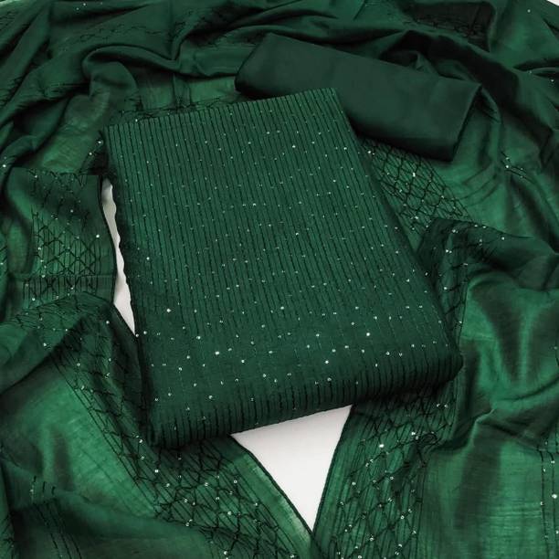 krishiv enterprise Cotton Blend Embroidered Kurta & Churidar Material Price in India - Buy krishiv enterprise Cotton Blend Embroidered Kurta &... - Image 2