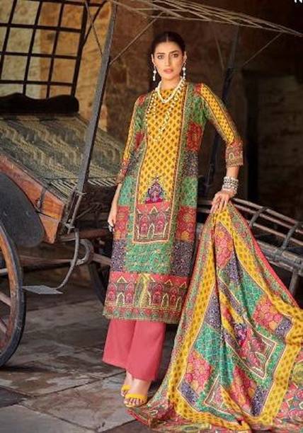 NAWABI COLLECTION Wool Geometric Print Salwar Suit Material Price in India - Buy NAWABI COLLECTION Wool Geometric Print Salwar Suit Material online... - Image 2