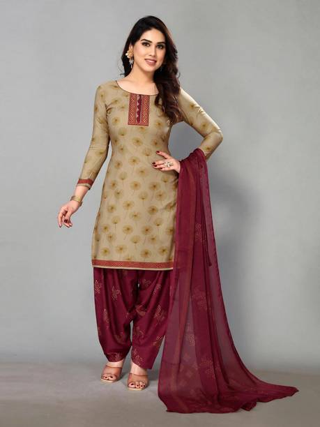 Straight Silk Blend Salwar Suit