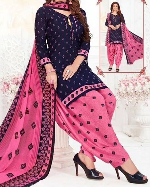 Unstitched Crepe Salwar Suit Material Paisley