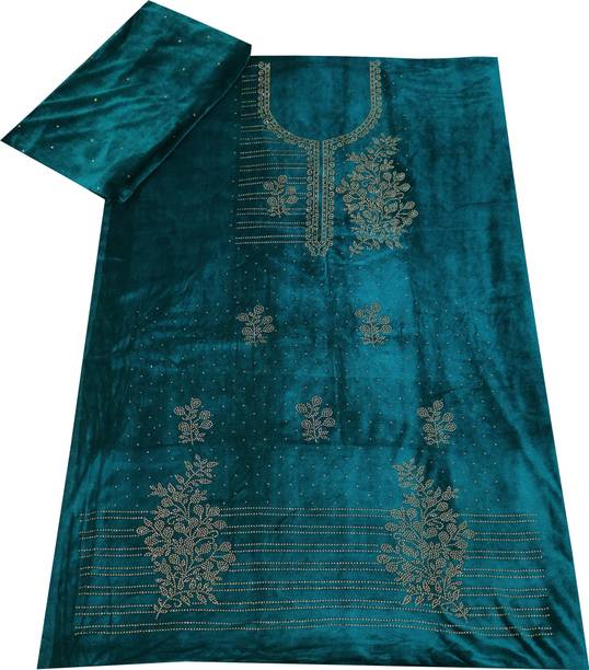 MannKey Velvet Embroidered Salwar Suit Material - Image 2