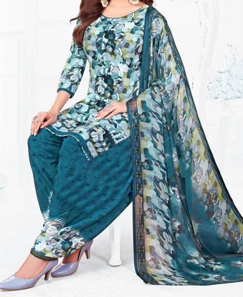 Aumki Crepe Printed Salwar Suit Material Price in India - Buy Aumki Crepe Printed Salwar Suit Material online at galgota.in - Image 2
