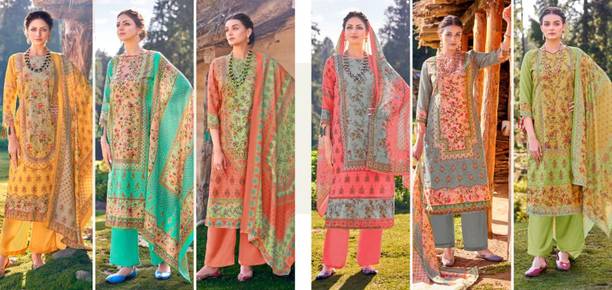 NAWABI COLLECTION Wool Geometric Print Salwar Suit Material Price in India - Buy NAWABI COLLECTION Wool Geometric Print Salwar Suit Material online... - Image 3