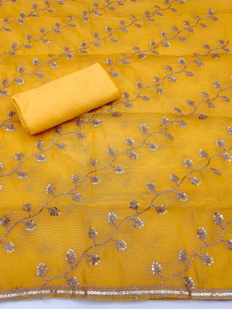 Heenari Chanderi Embroidered Salwar Suit Material - Image 3
