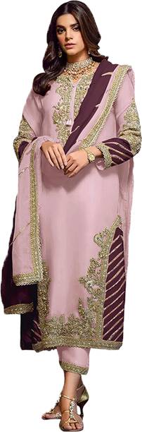 IYALAFAB Georgette Embroidered Salwar Suit Material