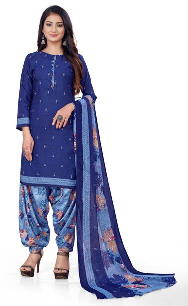 Unstitched Crepe Kurta & Churidar Material Printed