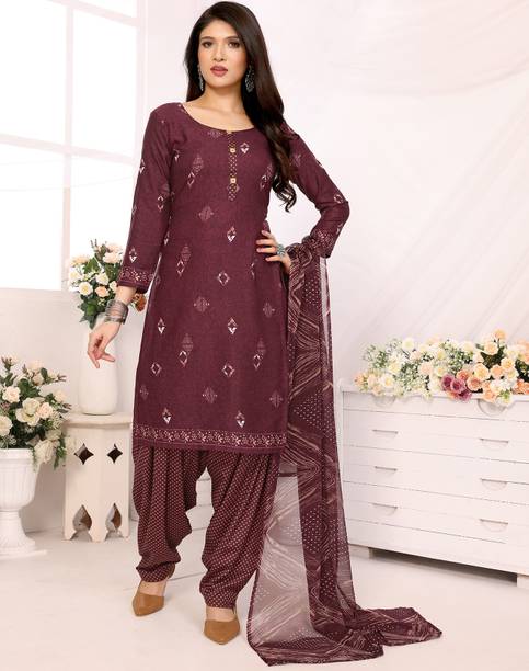 YASHIKA Crepe Geometric Print Salwar Suit Material - Image 2