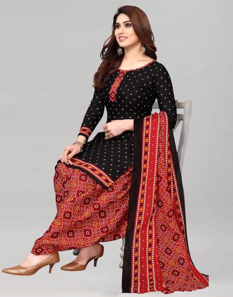 Unstitched Polycotton Salwar Suit Material Floral Print, Printed, Geometric Print Price in India