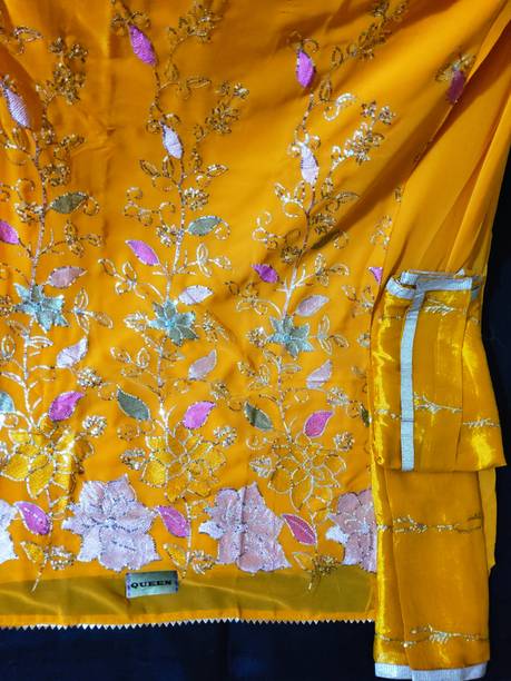 MN FASHION Georgette Embroidered Salwar Suit Material