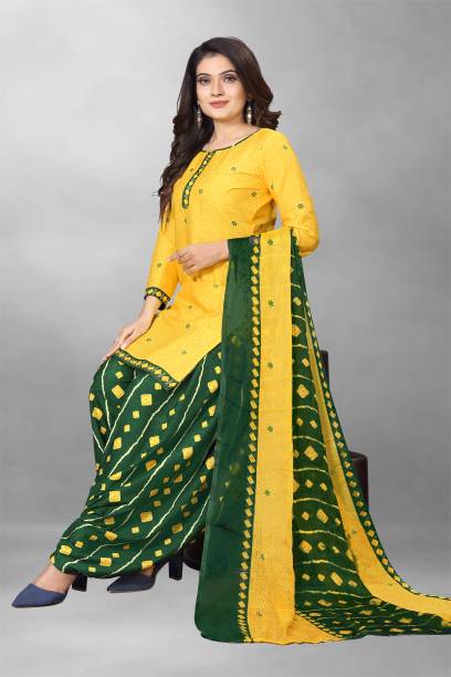 Unstitched Crepe Salwar Suit Material Printed Price in India