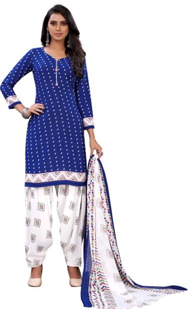 AYKA CLOTHINGS Crepe Floral Print, Embellished, Printed, Geometric Print Salwar Suit Material - Image 2