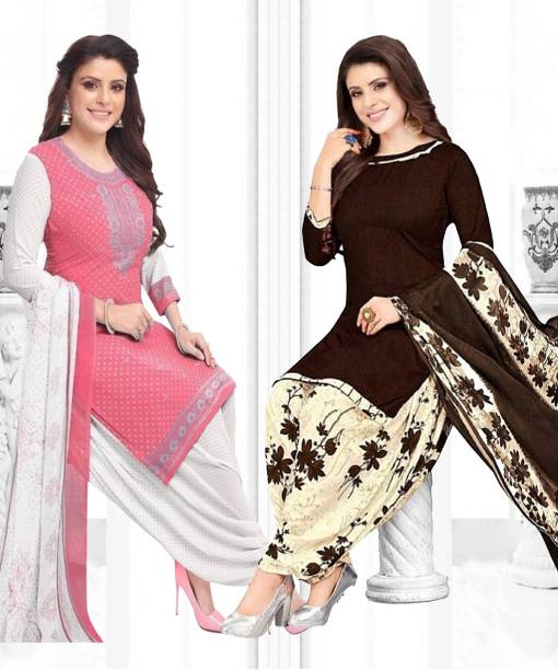 Unstitched Crepe Salwar Suit Material Solid, Printed Price in India