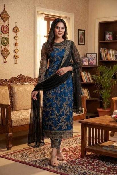 Solid Georgette Salwar Suit