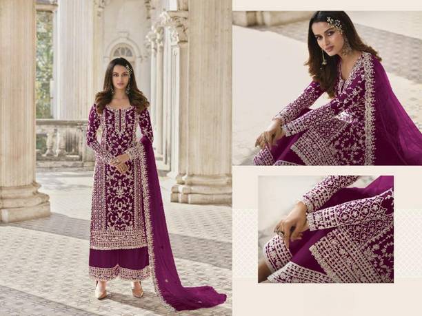VIZOLT Net/Lace Embroidered Salwar Suit Material Price in India - Buy VIZOLT Net/Lace Embroidered Salwar Suit Material online at galgota.in - Image 2