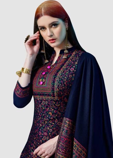 Safaa Acrylic Blend Printed Kurta & Palazzo Material - Image 3