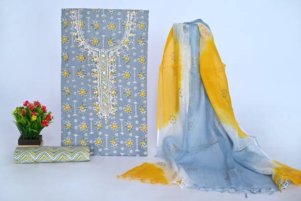 plaksha Pure Cotton Floral Print Salwar Suit Material