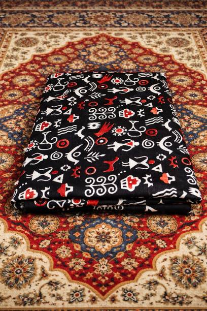 Unstitched Pure Cotton Kurta Fabric Printed