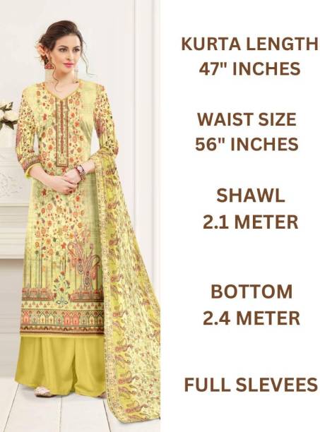 Unstitched Wool Salwar Suit Material Printed