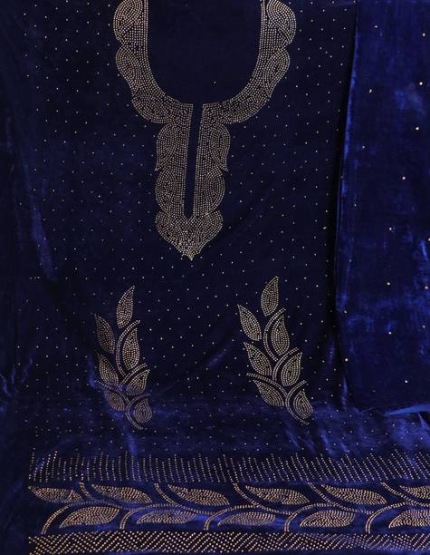 Maadwara Velvet Embroidered Salwar Suit Material - Image 2