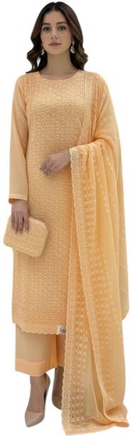 Unstitched Georgette Salwar Suit Material Embroidered