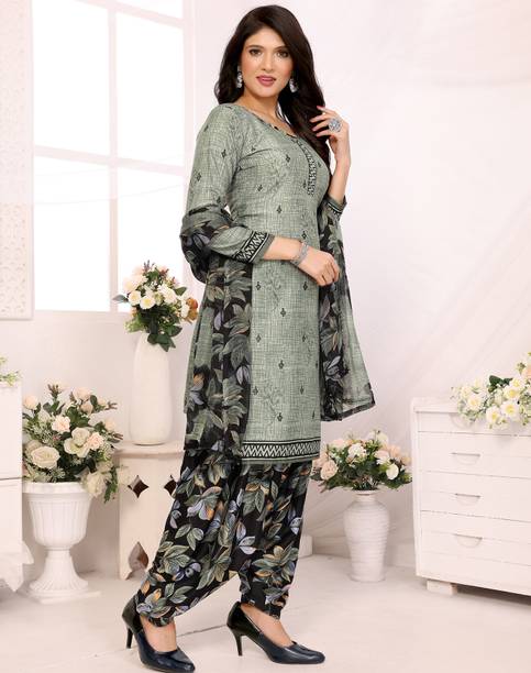 YASHIKA Crepe Floral Print Salwar Suit Material - Image 3
