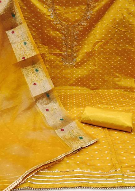 NEGRONI Organza Embroidered Salwar Suit Material Price in India - Buy NEGRONI Organza Embroidered Salwar Suit Material online at galgota.in - Image 2