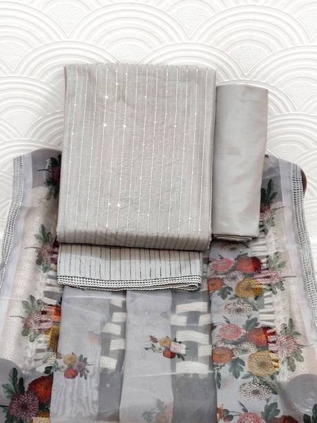 Tavas Chanderi Embroidered Salwar Suit Material - Image 2