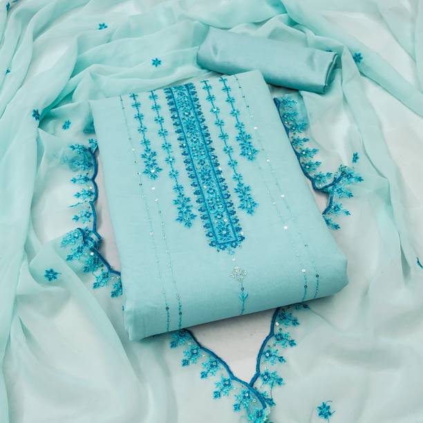 manvaa Georgette Embellished Salwar Suit Material