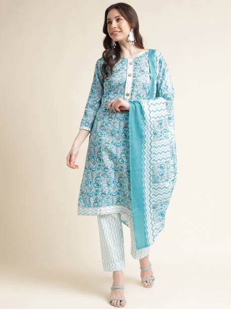Unstitched Pure Cotton Salwar Suit Material Floral Print, Printed Price in India