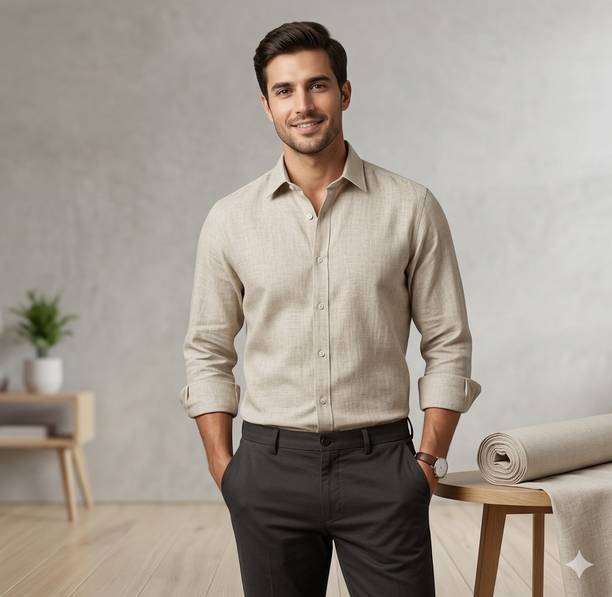 Unstitched Linen Shirt Fabric Solid