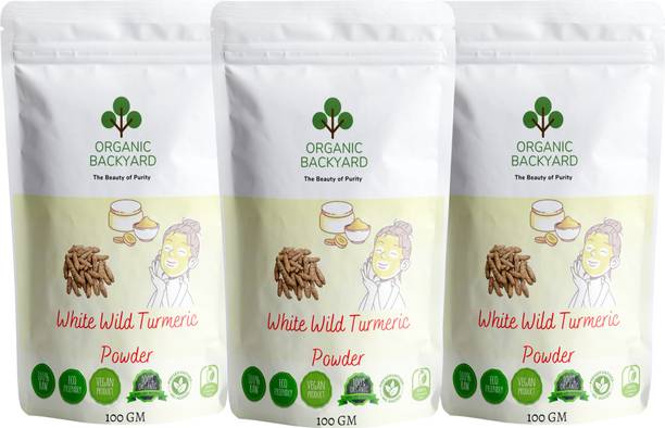 Organic Backyard 100% Natural White Wild Turmeric Powder for Face Care 100gm Each