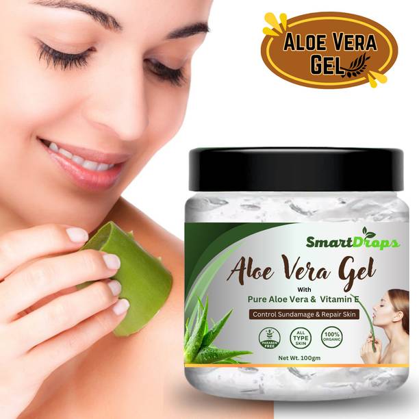 smartdrops Aloe Vera Face Body Hair GEL For protects skin||smoothens||(pack of 1)