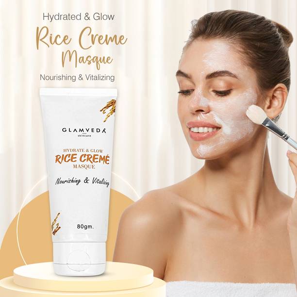GLAMVEDA Hydrate & Glow Rice Creme Masque|Face Pack For Glowing ,Brightening & Hydrating