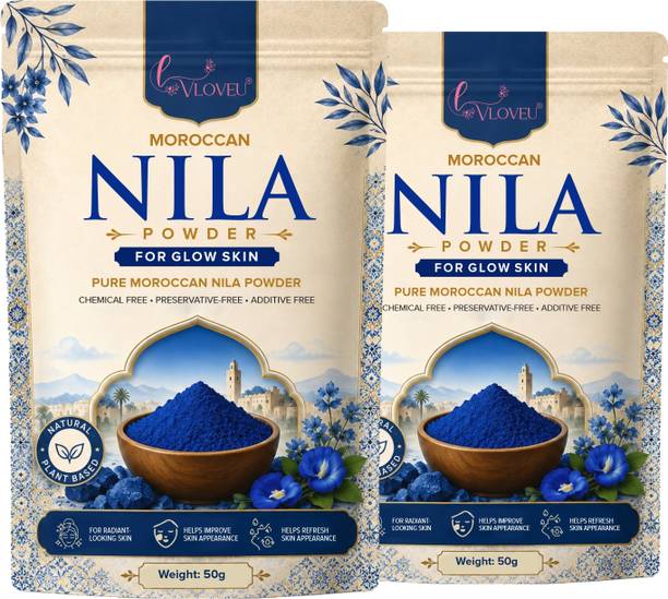 VLOVEU Original Moroccan Blue Nila Powder face pack | Morocco Skin Whitening