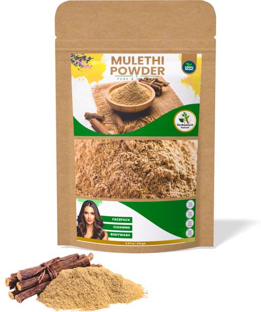 Herboamrit Natural 100% Organic Mulethi Powder for Skin Whitening / 100% Pure Licorice Root Powder
