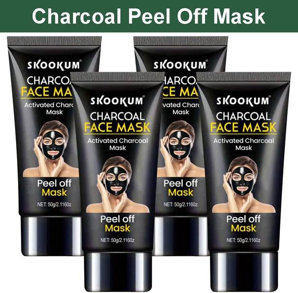 SKOOKUM Activated Charcoal Face Mask Peel Off for Smooth Skin & Blackhead Removal