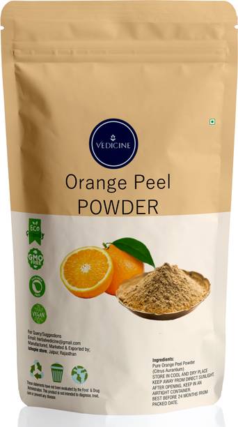 VEDICINE Orange Peel Powder For Glowing Skin & Removing Pimples, Scars & Boosten Collagen