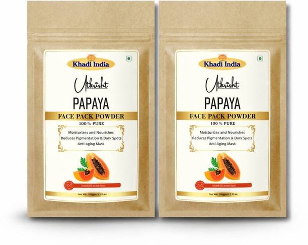 Utkrisht Khadi Papaya Face Pack Powder | For Dark Sports, Pigmentation & Anti Aging